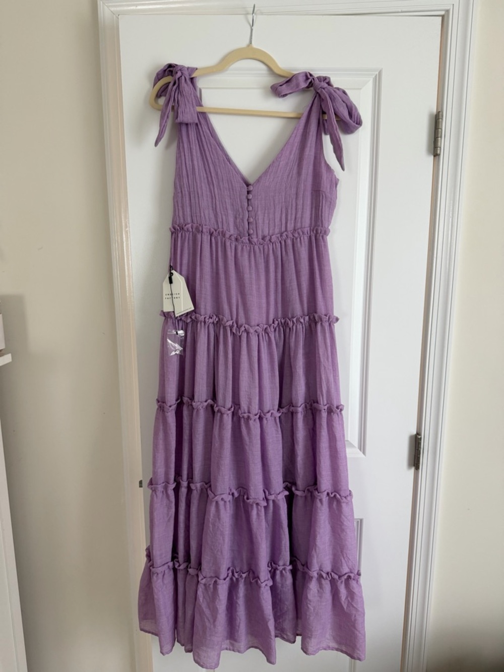 Tiered Tie-Shoulder Dress in Lavender